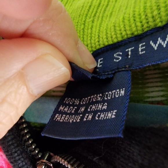 Vintage Catherine Stewart Fairisle Nordic Knit Sweater Womens 1/4 Zip L - Picture 4 of 9